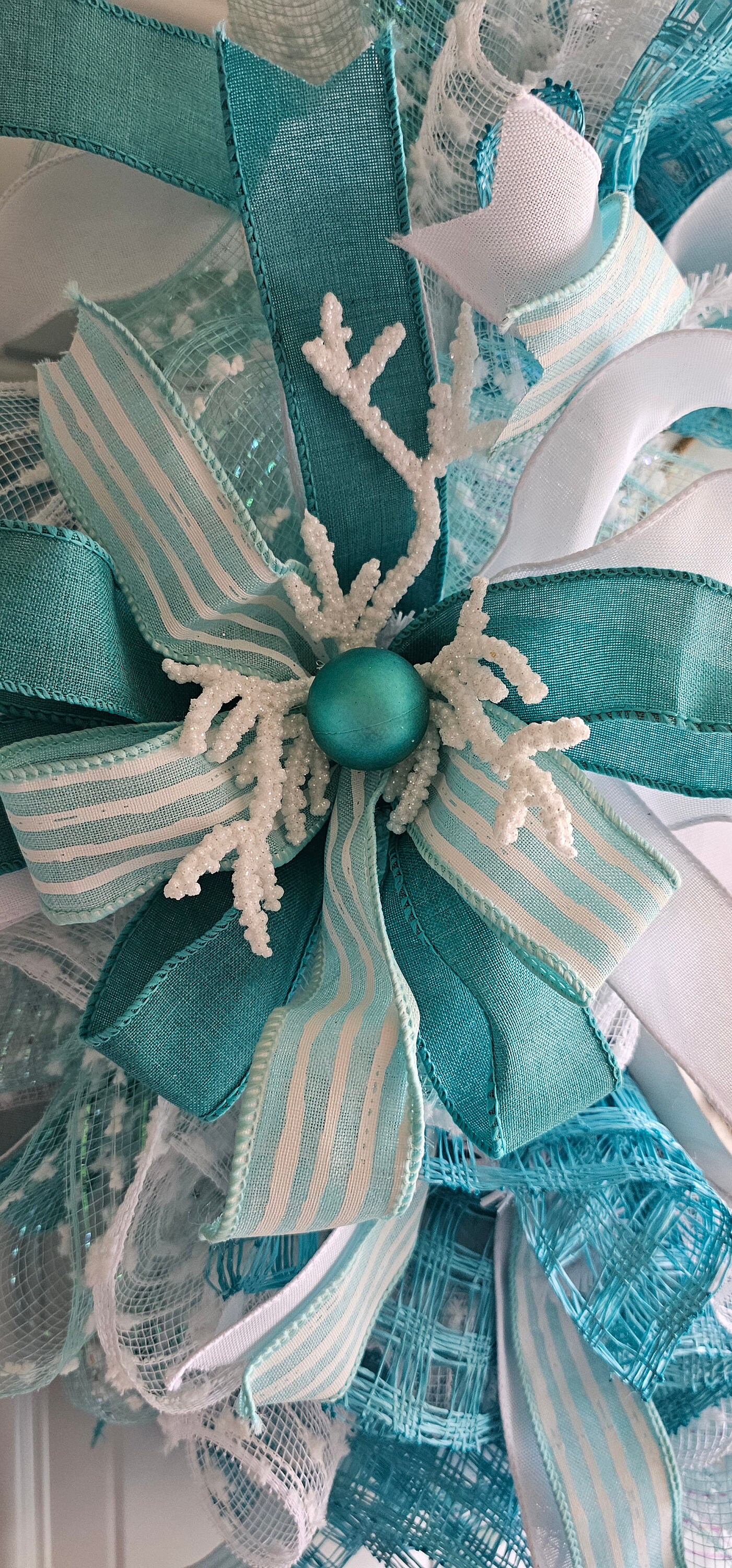 Go With the Flow Sea Turtle Wreath Beach Decor, Coastal Ribbon Wreath ...