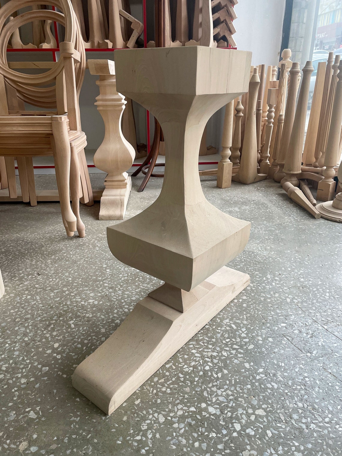 Table Wood Pedestal Base Wood Base for Round Tablewood Etsy