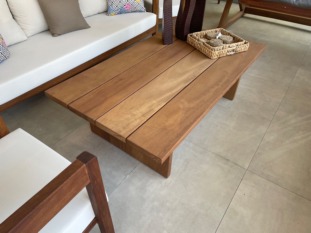 Patio Teak Wood Coffee Table Outdoor Teak Wood Coffee Table Etsy