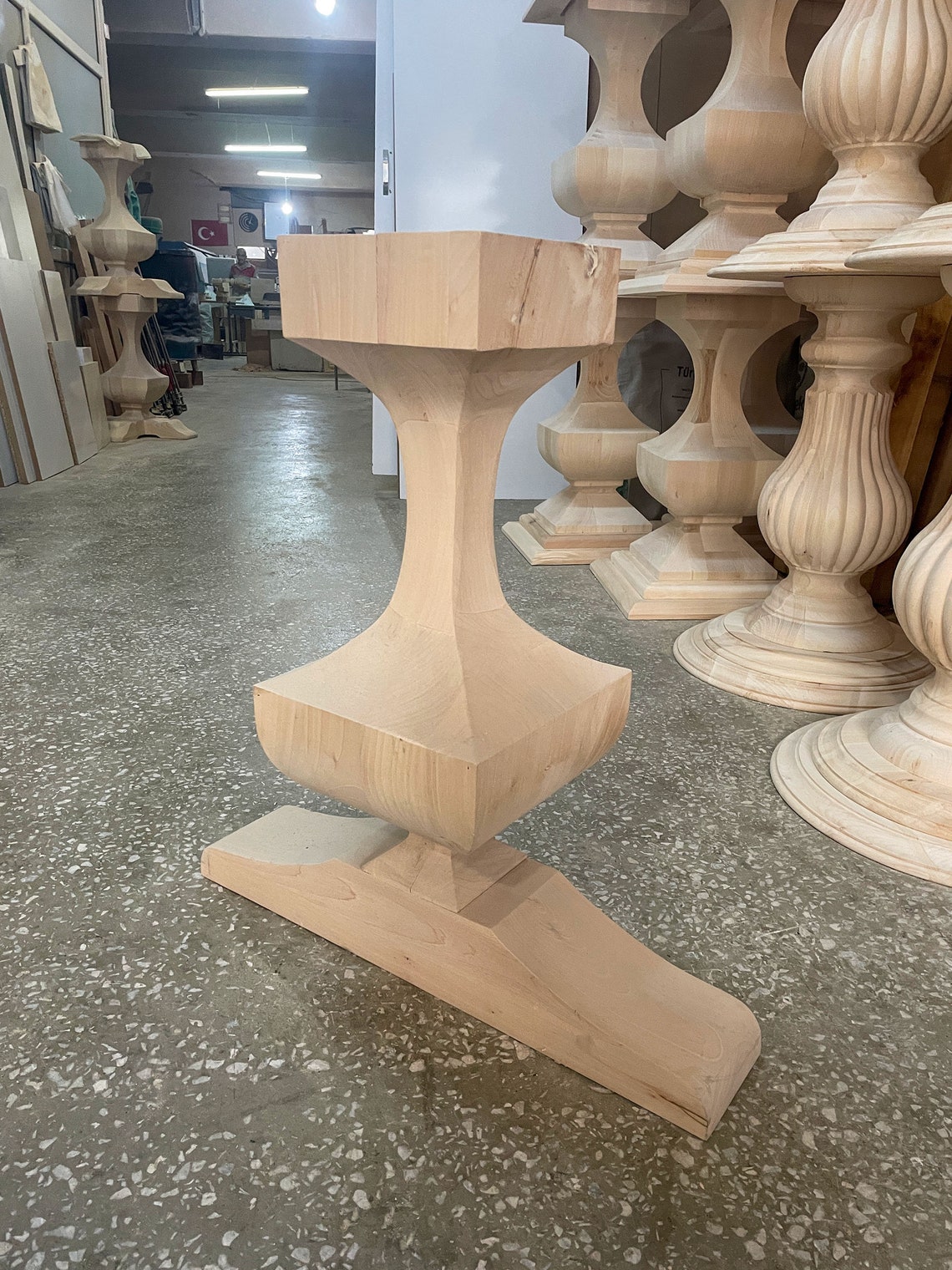 Table Wood Pedestal Base Wood Base for Round Tablewood Etsy