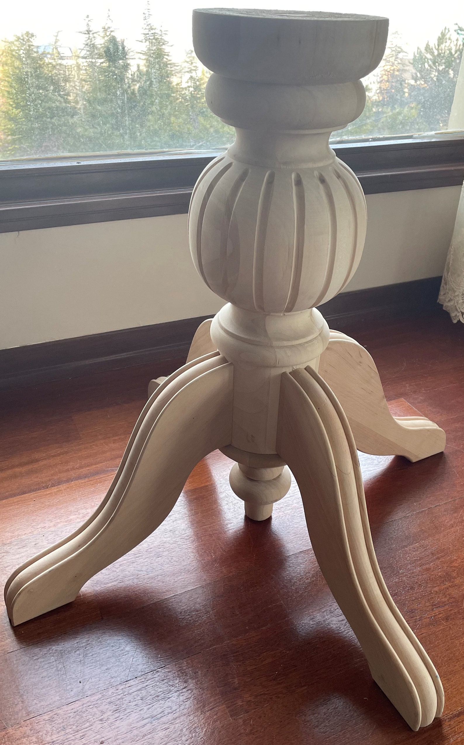 Round Wood Pedestal Base Wood Base for Round Tablewood Etsy