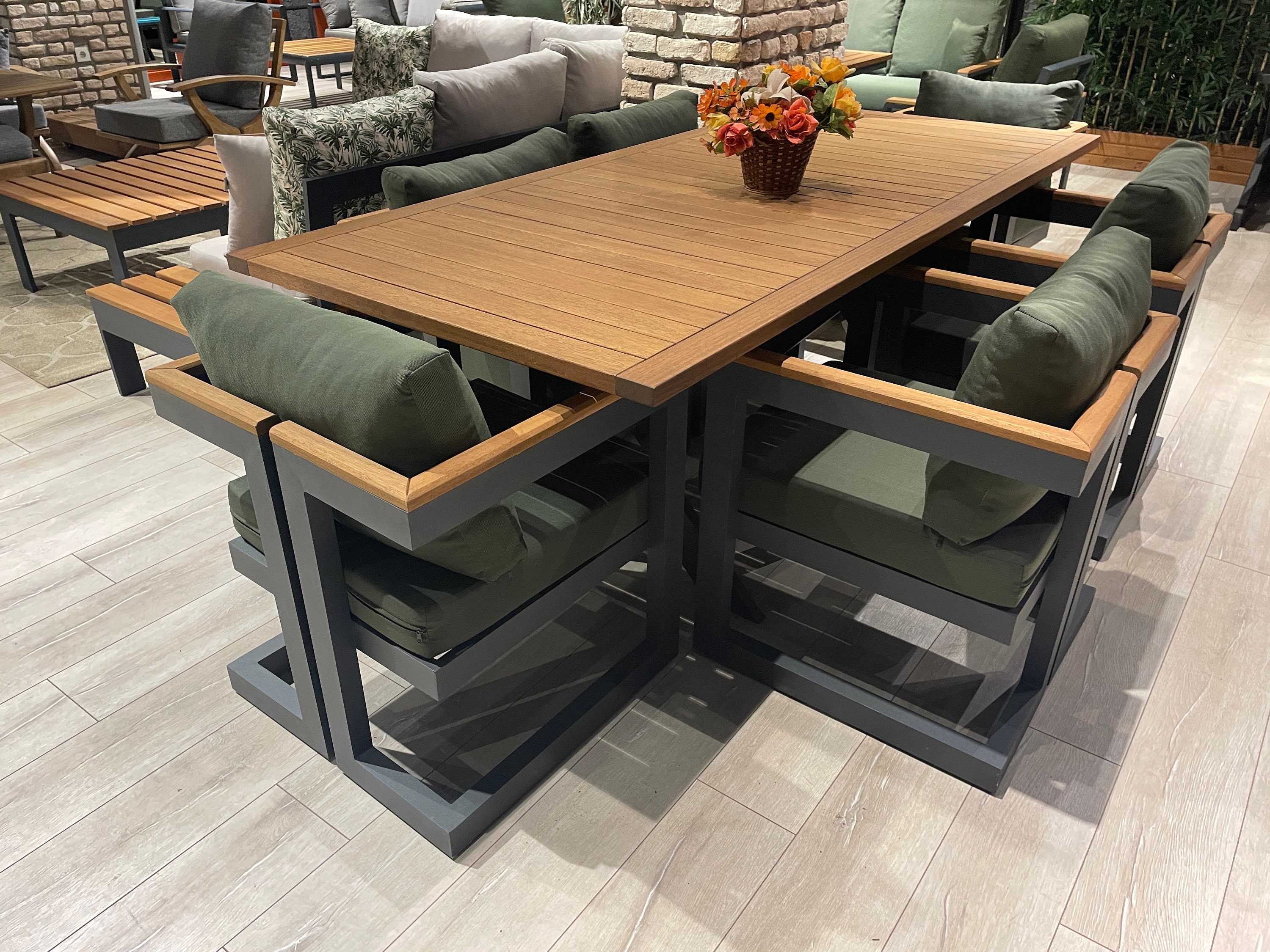 Teak or Ayous Dining Table for Patio Rectangular Dining Table Etsy