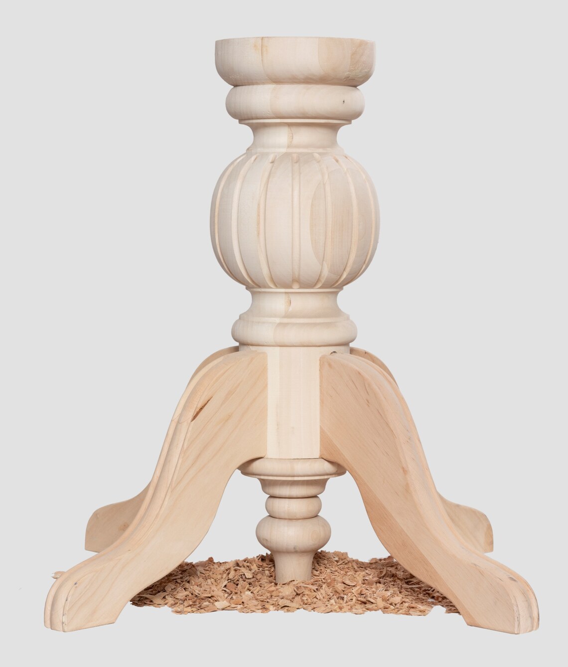 Round Wood Pedestal Base Wood Base for Round Tablewood Etsy