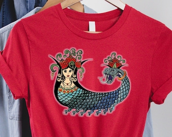 Shahmaran T-Shirt: Mystisches Schlangen Frau Tee, Anatolische Mythologie