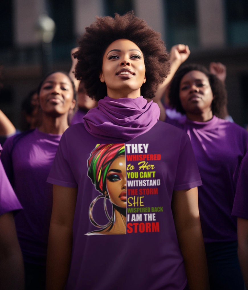 ファッション Black History Month African Woman Afro I Am The Storm Women T-Shirt Black History Month Shirt African Woman Afro I Am the Storm