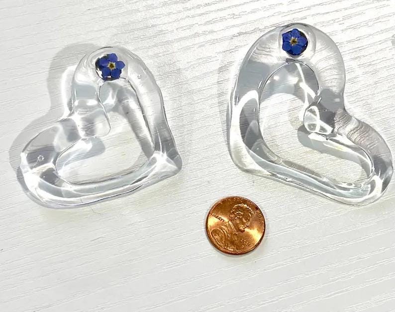 Handmade Resin Earrings with Real Dried Flowers, Botanical Statement Jewelry afbeelding 11