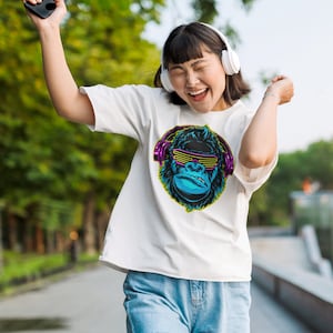 Rainbow Gorilla Tee: Animal Lover Cotton Shirt