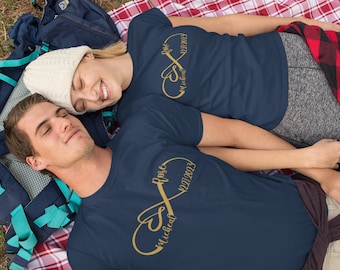 Benutzerdefinierte Infinity Paare Shirts, passende Paare Shirts, Valentinstag Shirt Shirts, Jubiläumsgeschenk, Hochzeitsgeschenk, Paargeschenk, Geschenk für sie