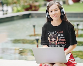 Anime Ramen Sketching T-Shirt: Kawaii Japanese Manga Gift