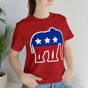 Republican Elephant USA Flag Graphic Tee - Unisex Jersey Cotton Shirt