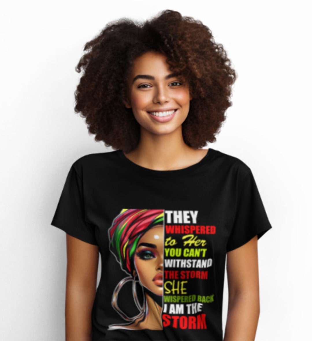 ファッション Black History Month African Woman Afro I Am The Storm Women T-Shirt Black History Month Shirt African Woman Afro I Am the Storm