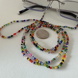 Eyeglasses mix color Chain Crystal Beaded Sunglasses Handmade Chains with colorful beads for Women