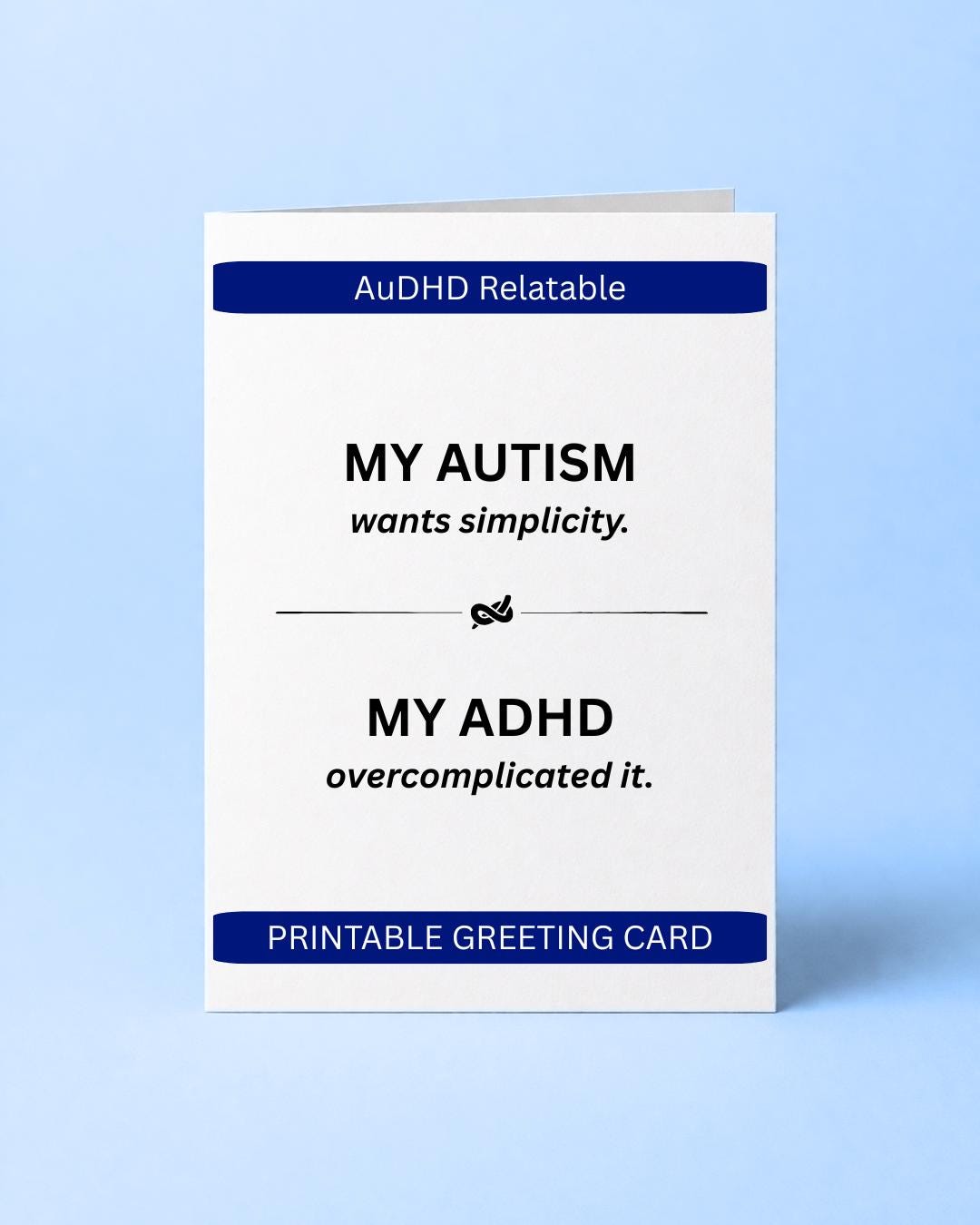 Overthinking Card ADHD Autism Card Printable, Funny ADHD Card, Neurodivergent Greeting ...