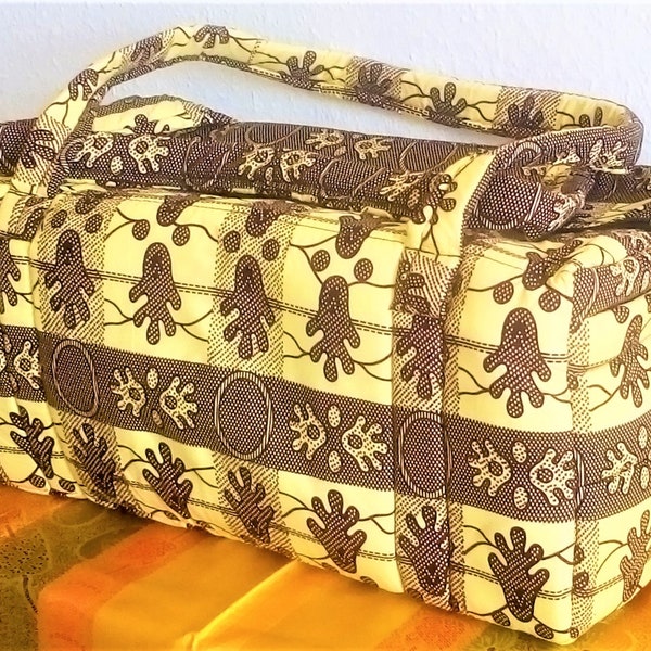 Sac de voyage matelassé en tissus Wax véritable !