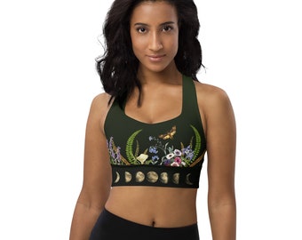 Green Envy Floral Sports Bra