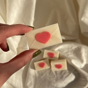 Fondant perfumado Carta Amor, Fondant perfumado San Valentín, Amor, Regalo San Valentín, Vela para ofrecer, Regalo pareja