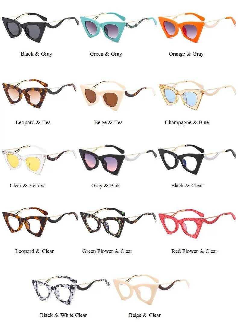 New Fashion Vintage Cat Eye Frame Glasses women Menalloy - Etsy