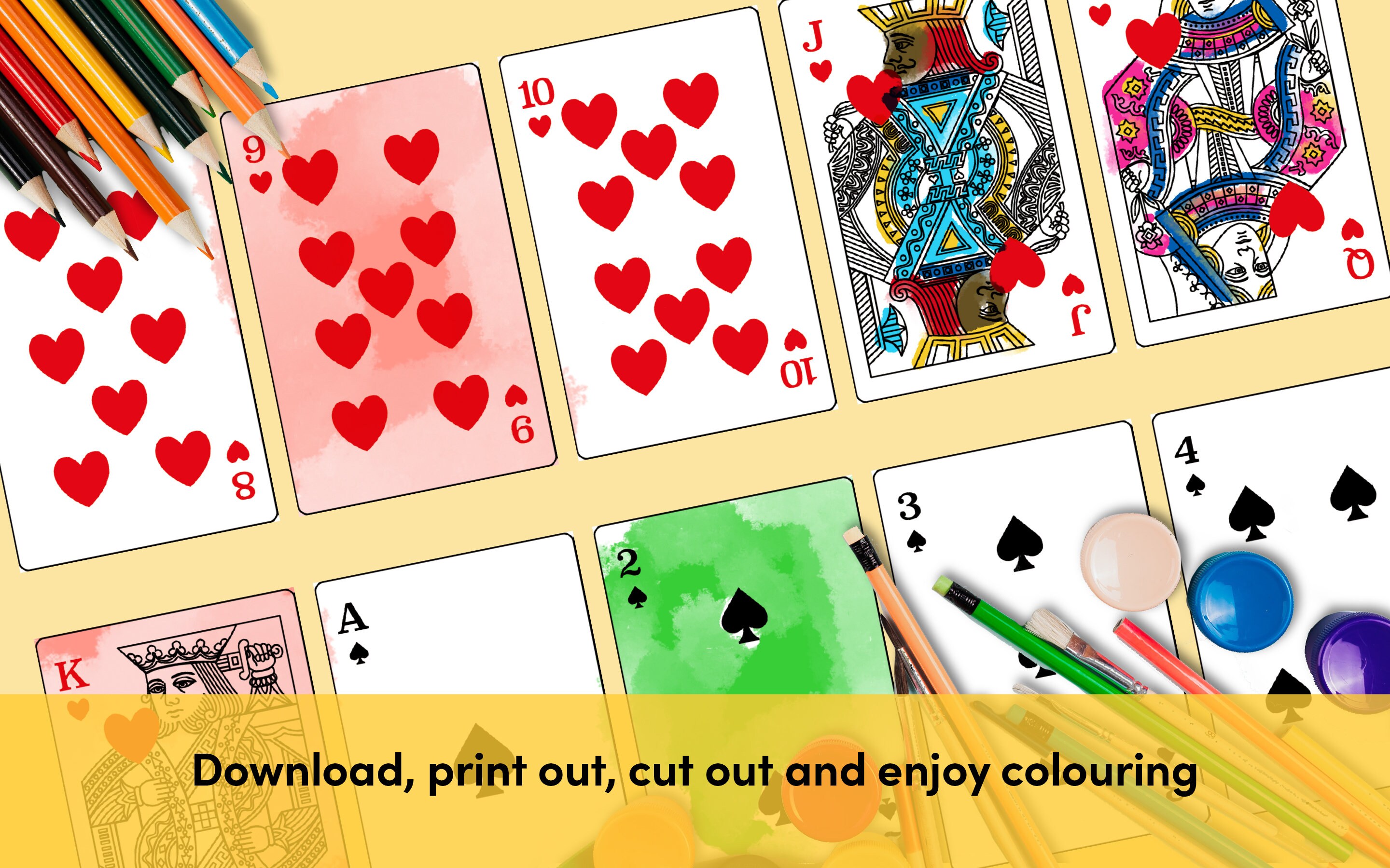 All 52 Playing Cards Full Deck | Printable | Instant Digital Download ...
