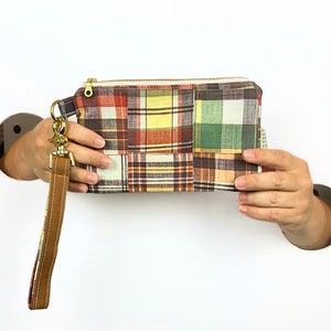 Brown Check Upcycled Wallet