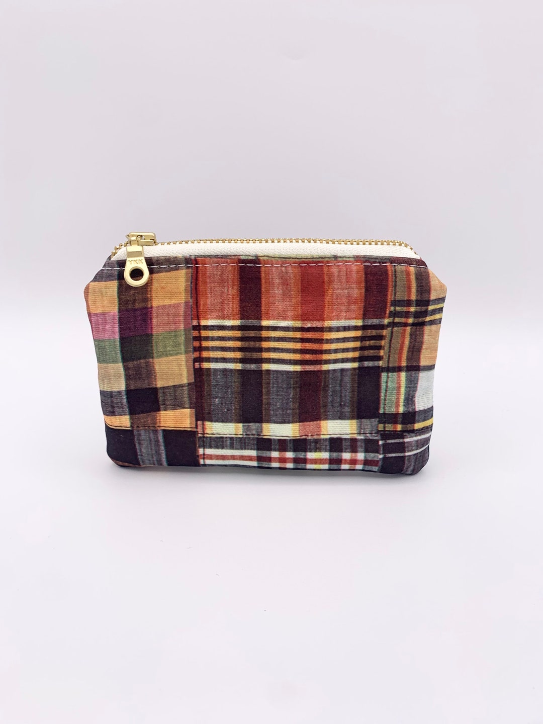 Plaid Coin Purse Sustainable Change Pouch Upcycled Etsy