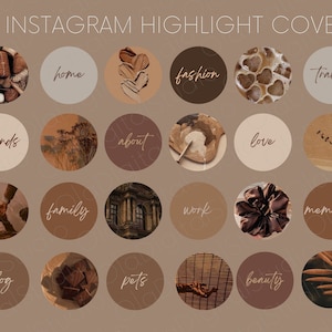 36 Brown Instagram Highlight Covers | Aesthetic IG Highlights | Instagram Story Higlight Icons | Instagram Highlight Icon Story Covers