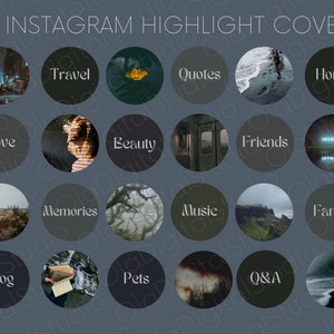 36 Dark Moody Instagram Highlight Covers | Aesthetic IG Highlights | Instagram Story Higlight Icons | Instagram Highlight Icon Story Covers