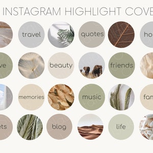 36 Natural Instagram Highlight Covers | Aesthetic IG Highlights | Instagram Story Higlight Icons | Instagram Highlight Icon Story Covers