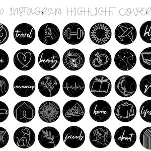 80 Line Art Instagram Highlight Covers | Aesthetic IG Highlights | Instagram Story Higlight Icons | Instagram Highlight Icon Story Covers