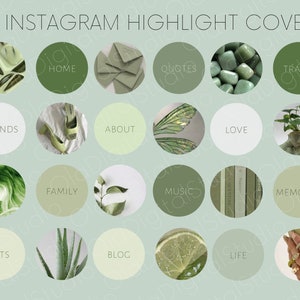 36 Green Instagram Highlight Covers | Aesthetic IG Highlights | Instagram Story Higlight Icons | Instagram Highlight Icon Story Covers