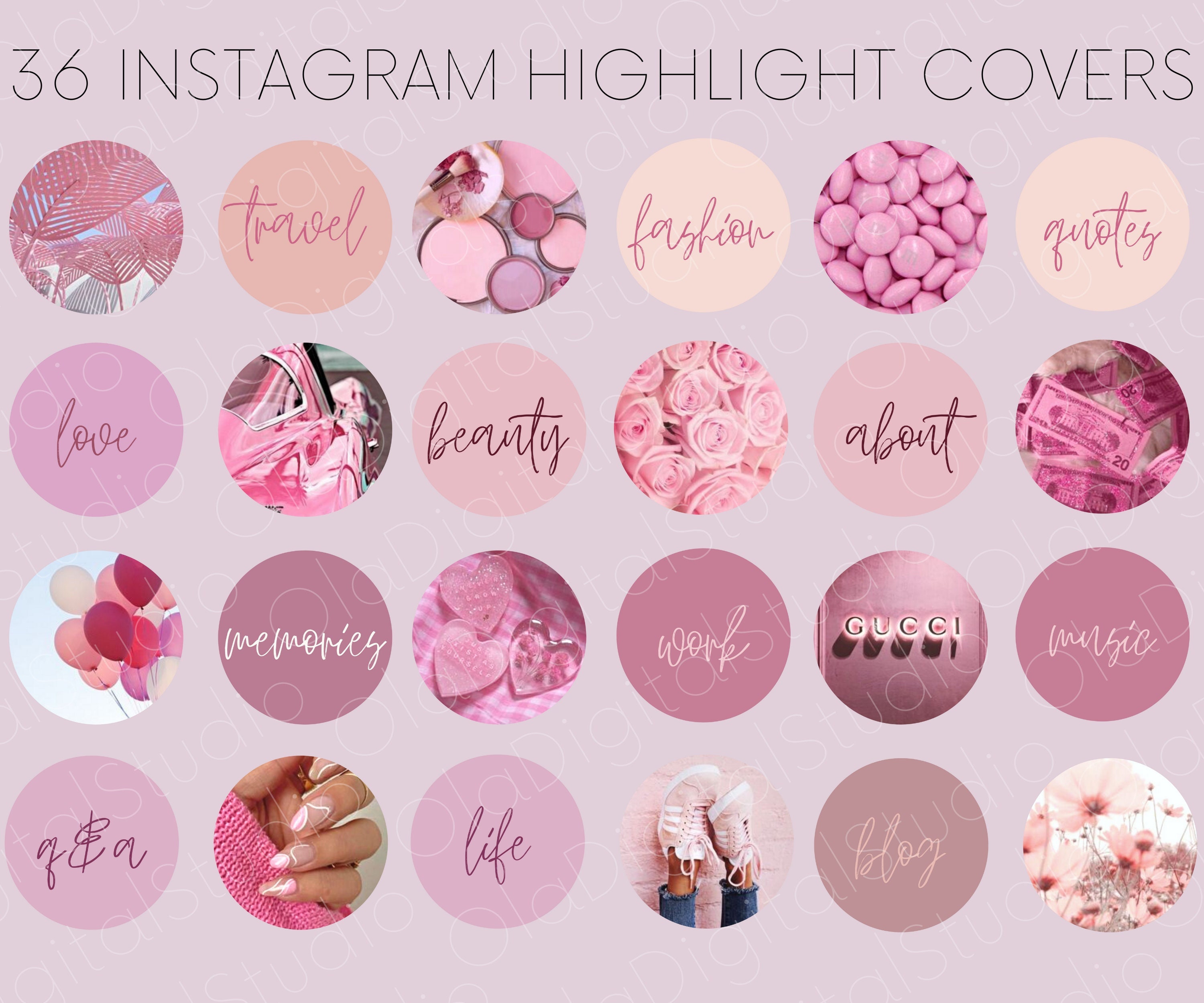 36 Pink Instagram Highlight Covers Aesthetic IG Highlights Instagram ...