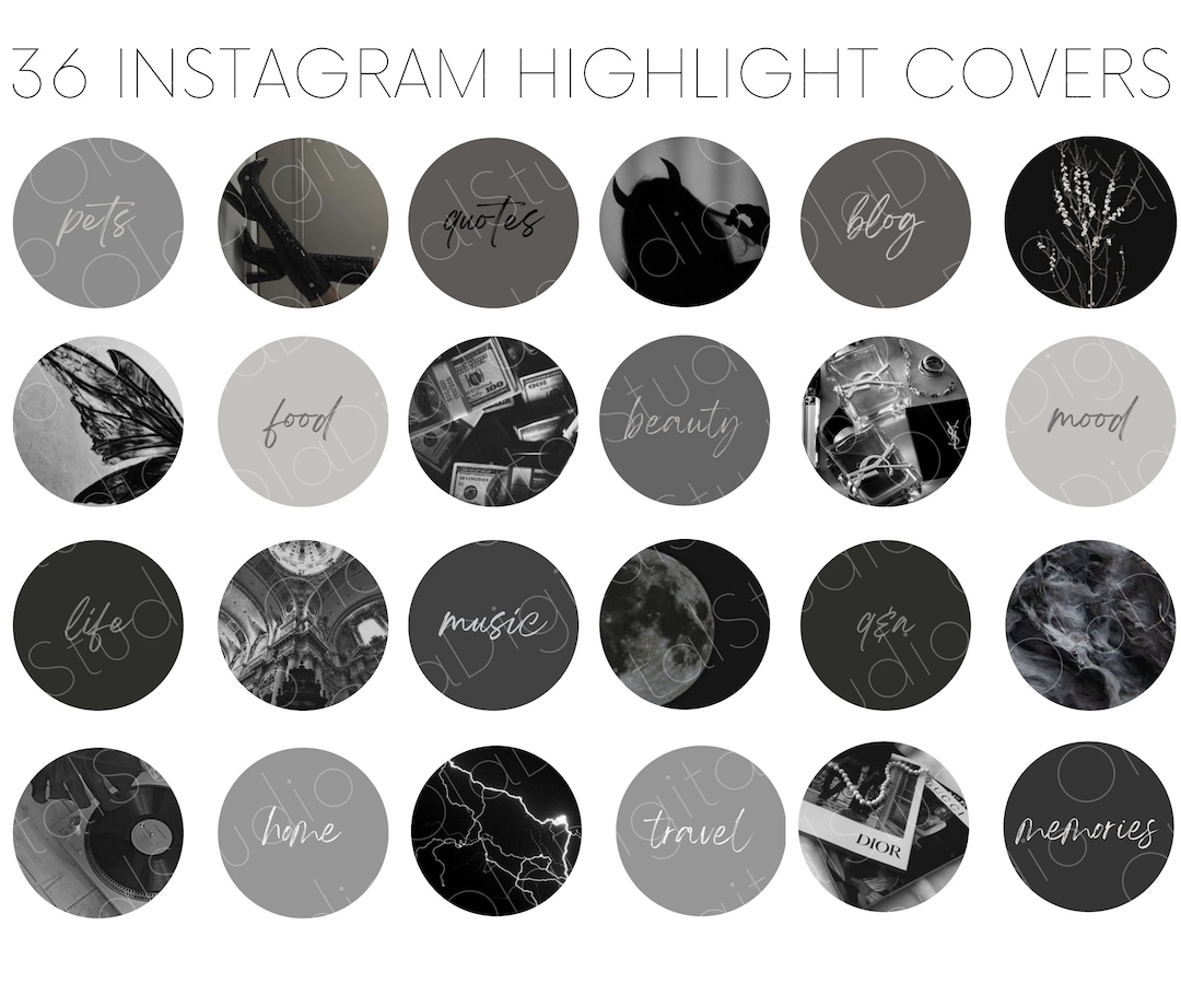 36 Black Instagram Highlight Covers Aesthetic IG Highlights Instagram
