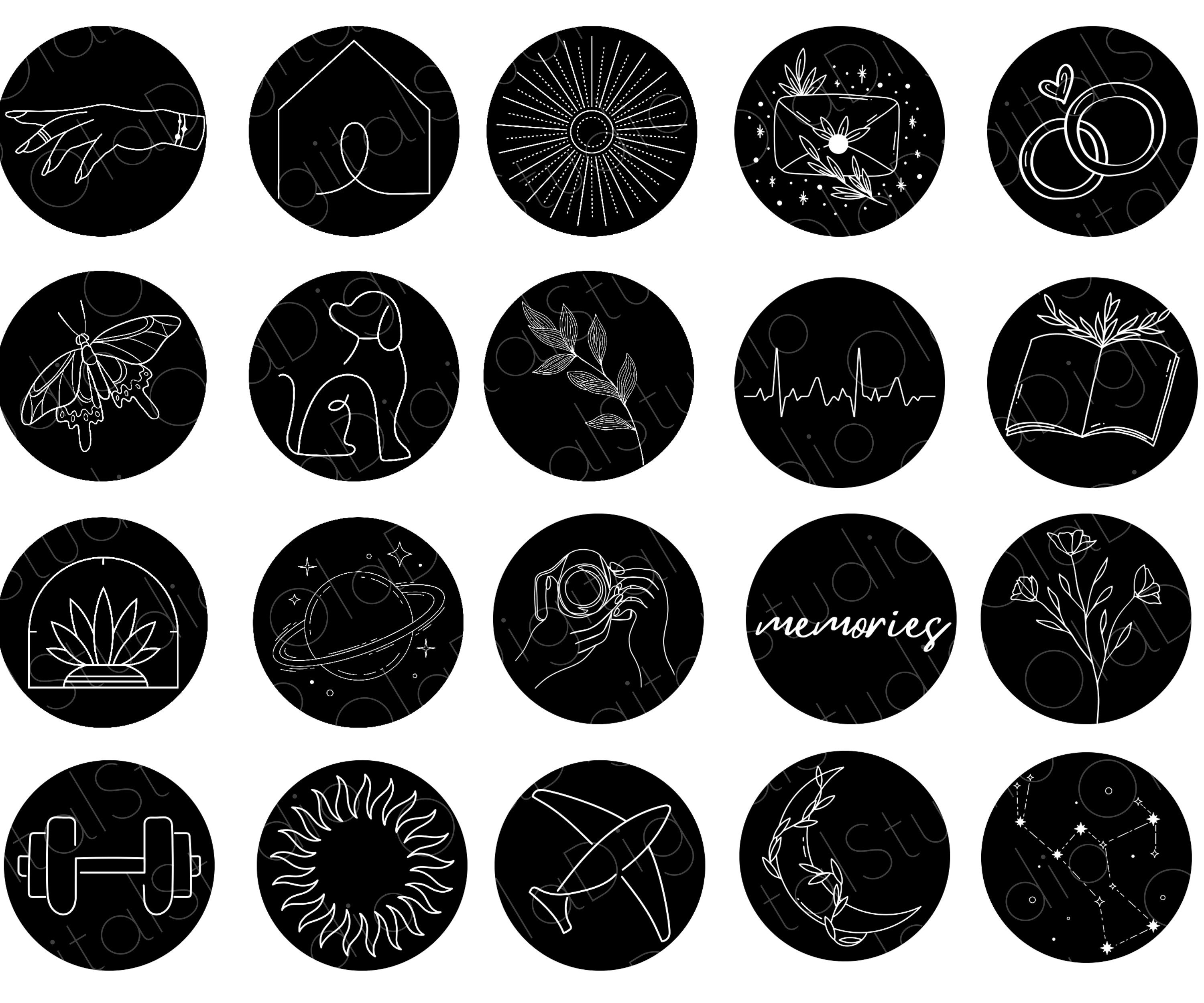 80 Line Art Instagram Highlight Covers | Aesthetic IG Highlights ...