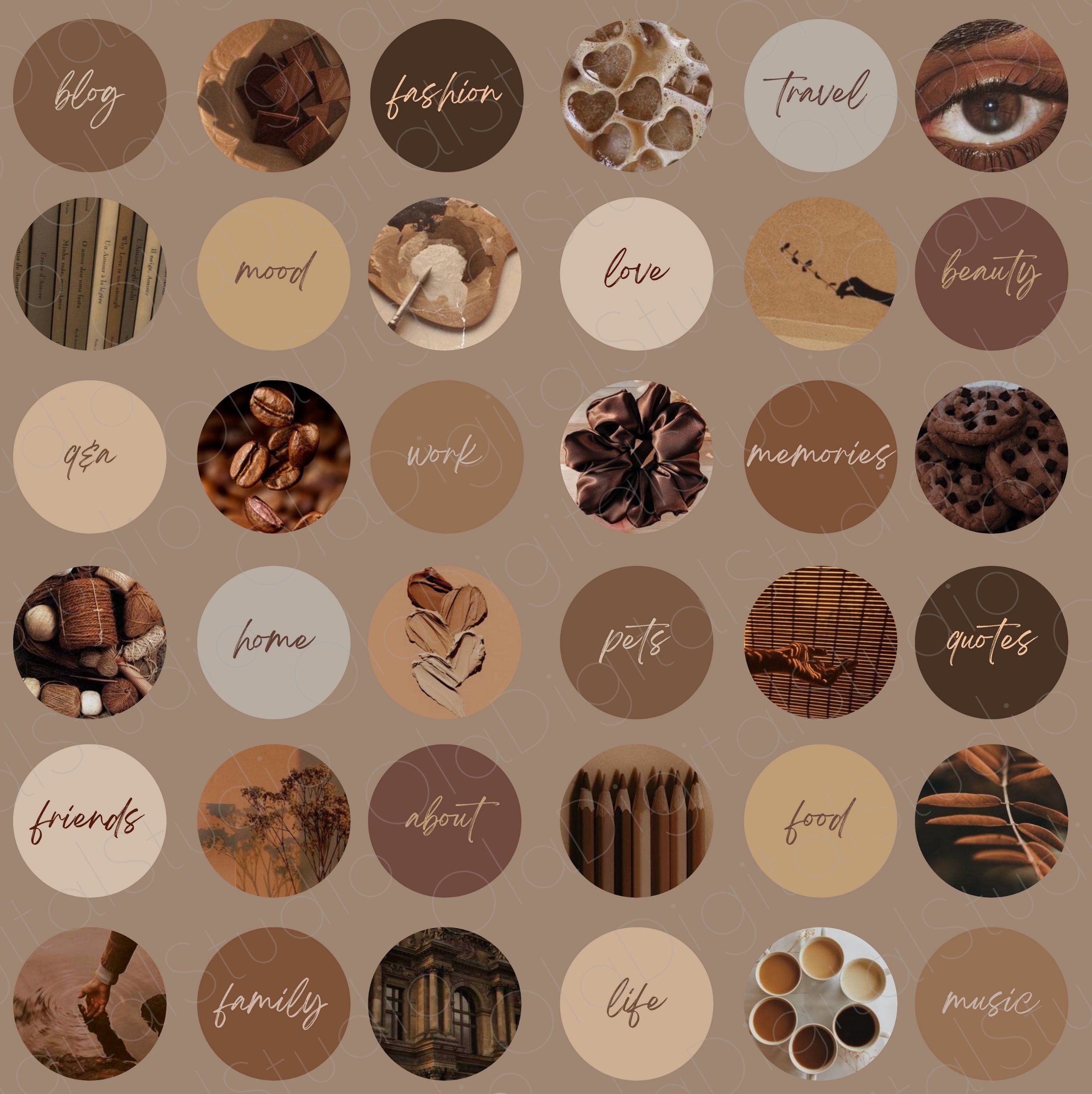 36 Brown Instagram Highlight Covers Aesthetic IG Highlights Instagram