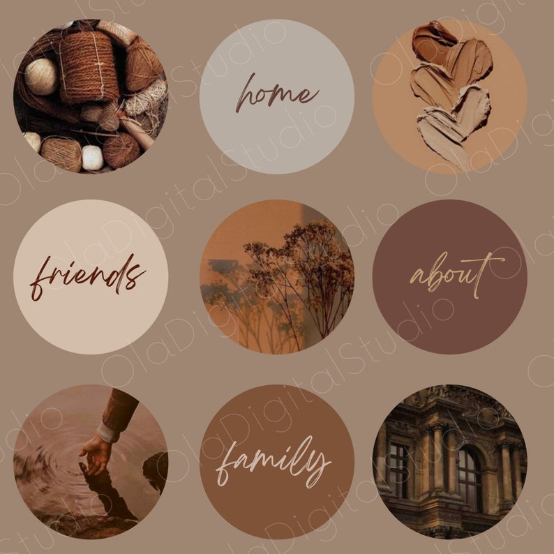 36 Brown Instagram Highlight Covers Aesthetic IG Highlights Etsy