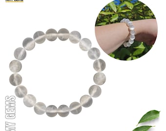 セレナイトクリスタルブレスレット：月光浄化、クラウンチャクラバランス