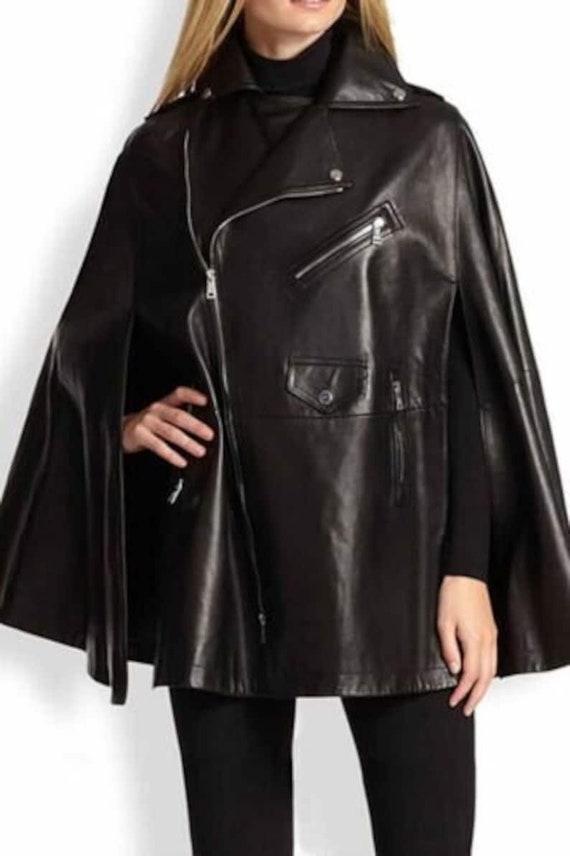 Leather jacket hotsell cape