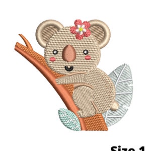 Koala Embroidery Design, Koala Machine Embroidery Pattern, Koala On Branch Embroidery, Wild Animal Embroidery, Koala PES, Instant Download