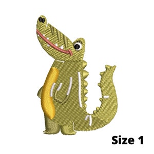 Crocodile Embroidery Design, Alligator Machine Embroidery, Cute Wild Animals Embroidery, Cartoon Animals, PES, Applique, Instant Download