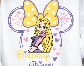 Rapunzel Cumpleaños Niña SVG PNG, Princesa Enredada Archivo Cortado (Descarga Digital)