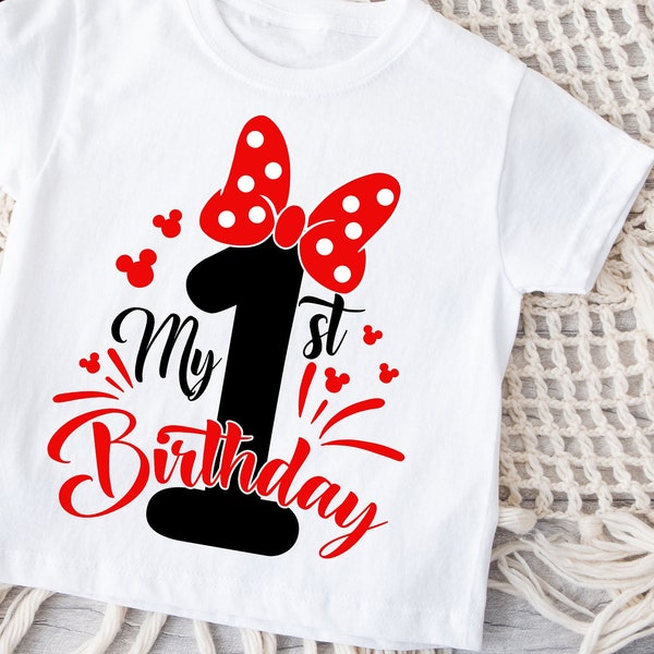 My 1st Birthday Minnie Svg Png, Birthday Svg, Clipart, Custom Unicorn Birthday, Cricut, Silhouette, Printable Design File
