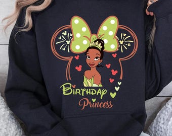 Diseño de camiseta Tiana para cumpleañera, SVG y PNG, regalo de vacaciones para cumpleañera de BBTB