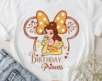 Princesa Bella, cumpleaños de niña SVG PNG, archivo recortado (descarga digital)