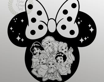 Camiseta de princesas Disney en formato SVG y PNG para sublimación y corte.