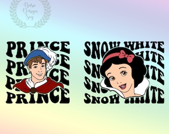 Snow White and Prince Retro SVG PNG, Cricut Clipart (Digital Download)
