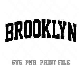 Brooklyn SVG PNG, Uso comercial, Imágenes prediseñadas de texto, Archivo de impresión, Archivo de descarga instantánea, Descarga digital, Archivo de corte