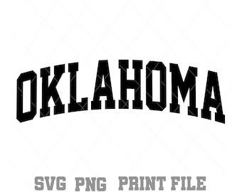 Oklahoma SVG PNG, Utilisation commerciale, Clip Art texte, Fichier d’impression, Fichier de téléchargement instantané, Téléchargement numérique, Fichier de découpe