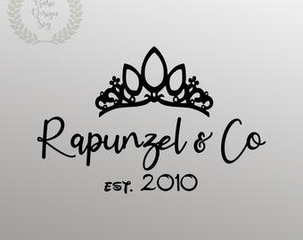 Princess Rapunzell and Co Est 2010 Svg, Png, Princess Crown Svg, Cricut, Instant Download, Cut File, Silhouette, Vinyl Cut File, Clipart