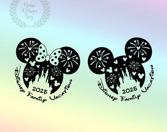 2025 Familienreise svg, Familienurlaub svg, Minniee Mickey Castle Shirts, Vinylschnittdatei, Cricut, Cut Datei, Silhouette