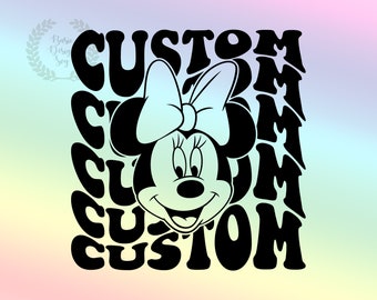 Anpassad Minnie Mouse SVG PNG, familjesemesterklippfil (digital nedladdning)