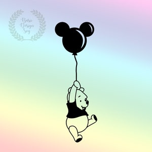 Balloon With Winnie The Pooh Svg Png, Pooh Shirt Svg Png, Cricut, Clipart, Vinyl Cut File, Silhouette, Printable Design File